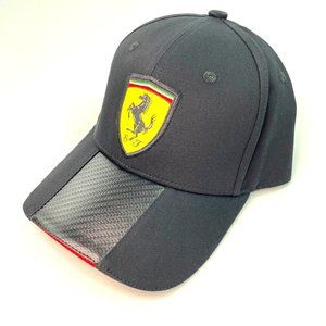 Scuderia Ferrari Official Racing F1 Logo Strapback Adjustable Hat Carbon Cap NEW